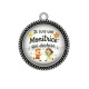 Pendentif Cabochon Argent - je suis une monitrice qui déchire