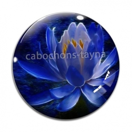 Cabochon Verre - fleur exotique