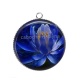Pendentif Cabochon Argent - fleur exotique