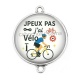 Connecteur Cabochon Argent - j'peux pas j'ai vélo