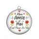 Pendentif Cabochon Argent - mon amie et moi c'est pour la vie