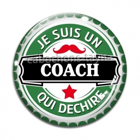 Cabochon Verre - je suis un coach qui déchire