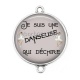 Connecteur Cabochon Argent - je suis une danseuse qui déchire