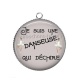 Pendentif Cabochon Argent - je suis une danseuse qui déchire
