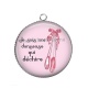 Pendentif Cabochon Argent - je suis une danseuse qui déchire