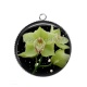 Pendentif Cabochon Argent - fleur exotique