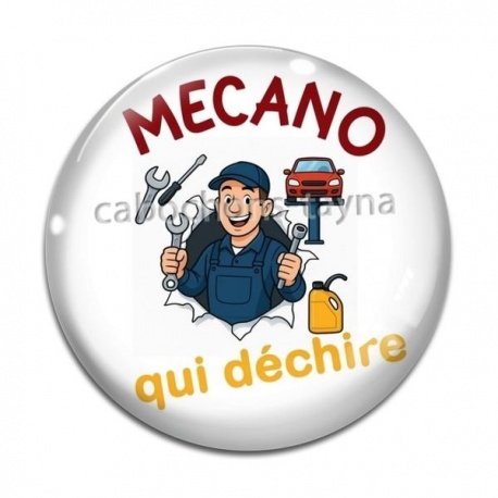 Cabochon Verre - mécano qui déchire