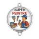 Connecteur Cabochon Argent - super peintre