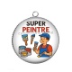 Pendentif Cabochon Argent - super peintre