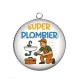 Pendentif Cabochon Argent - super plombier