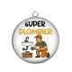 Pendentif Cabochon Argent - super plombier