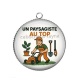 Pendentif Cabochon Argent - un paysagiste au top