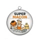 Pendentif Cabochon Argent -  super maçon