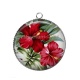 Pendentif Cabochon Argent - fleur exotique