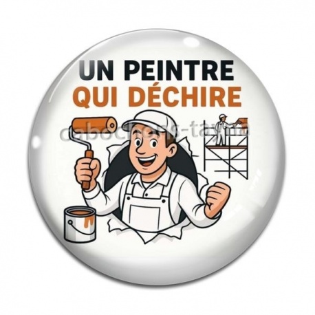 Cabochon Verre - un peintre qui déchire