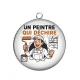 Pendentif Cabochon Argent - un peintre qui déchire