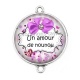 Connecteur Cabochon Argent - un amour de nounou