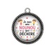 Pendentif Cabochon Argent - je suis une nounou qui déchire