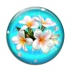 Cabochon Verre - fleur exotique