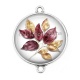 Connecteur Cabochon Argent - feuille