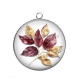Pendentif Cabochon Argent - feuille
