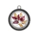 Pendentif Cabochon Argent - feuille