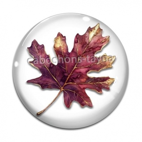 Cabochon Verre - feuille