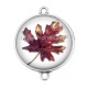 Connecteur Cabochon Argent - feuille