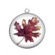 Pendentif Cabochon Argent - feuille