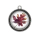 Pendentif Cabochon Argent - feuille