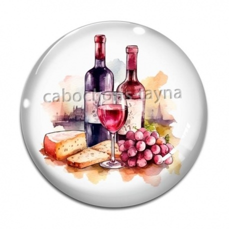 Cabochon Verre - vin