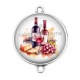 Connecteur Cabochon Argent - vin