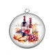 Pendentif Cabochon Argent - vin
