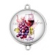 Connecteur Cabochon Argent - vin