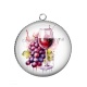 Pendentif Cabochon Argent - vin