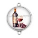 Connecteur Cabochon Argent - vin
