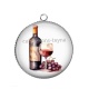 Pendentif Cabochon Argent - vin