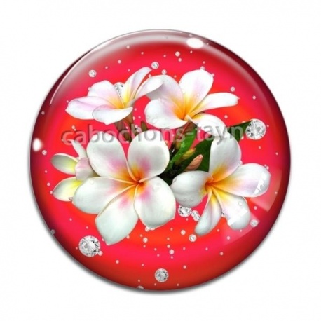 Cabochon Verre - fleur exotique