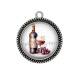 Pendentif Cabochon Argent - vin