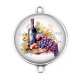 Connecteur Cabochon Argent - vin