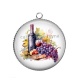 Pendentif Cabochon Argent - vin