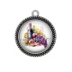 Pendentif Cabochon Argent - vin