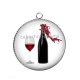 Pendentif Cabochon Argent - vin