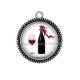 Pendentif Cabochon Argent - vin