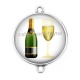Connecteur Cabochon Argent - champagne