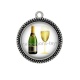 Pendentif Cabochon Argent - champagne