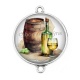 Connecteur Cabochon Argent - vin