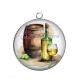 Pendentif Cabochon Argent - vin