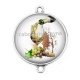 Connecteur Cabochon Argent - vin