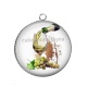 Pendentif Cabochon Argent - vin